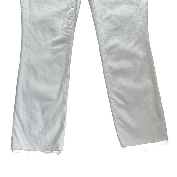 Good American White Straight Leg Raw Hemline Jeans Womens 12/31 - Picture 4 of 10